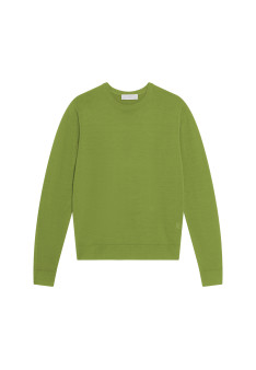 Crew neck sweater with logo in merino wool - Eddie