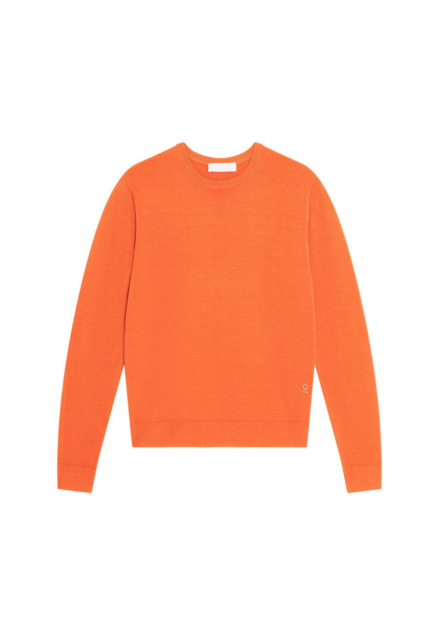 Crew neck sweater with logo in merino wool - Eddie
