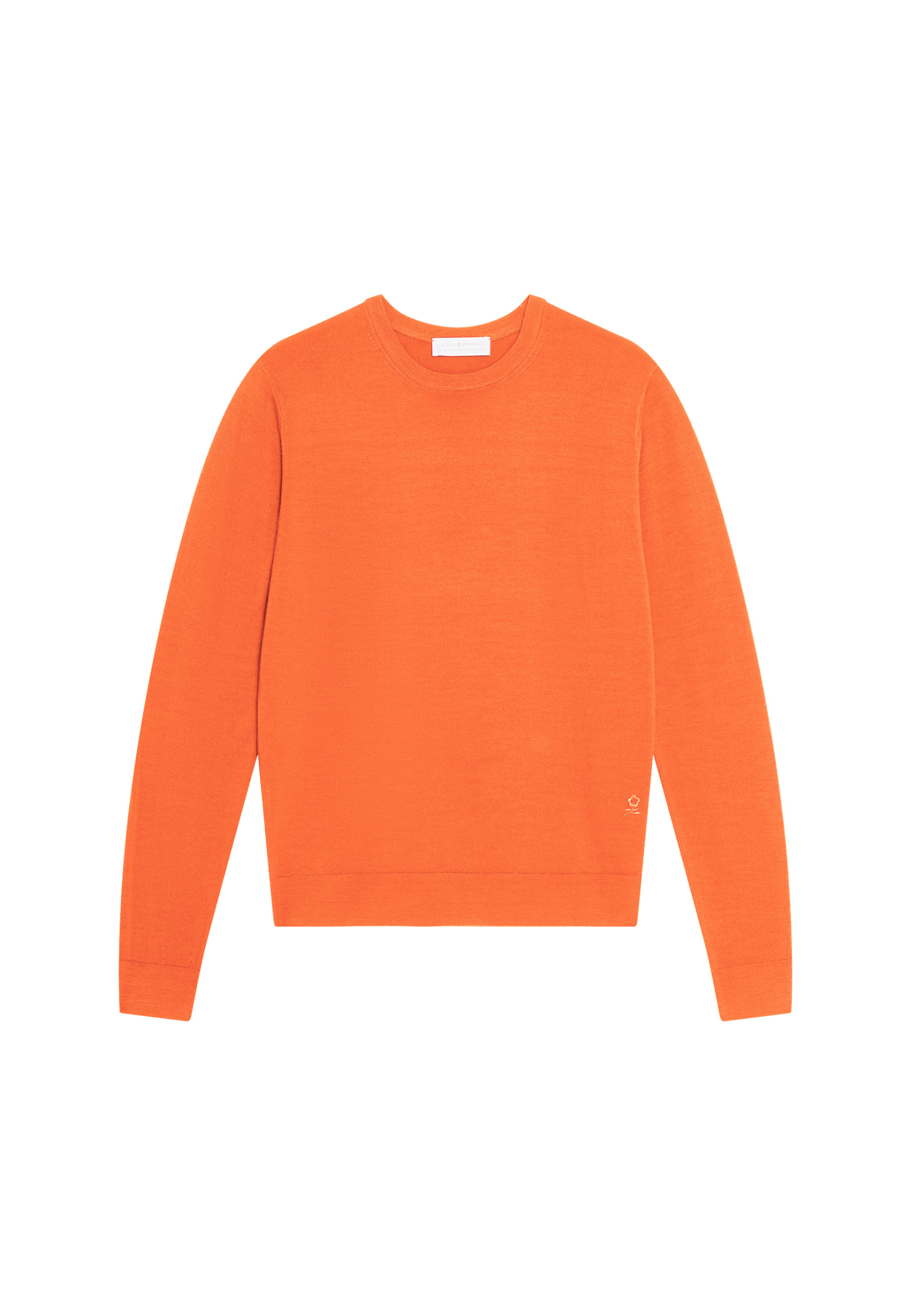 Crew neck sweater with logo in merino wool - Eddie