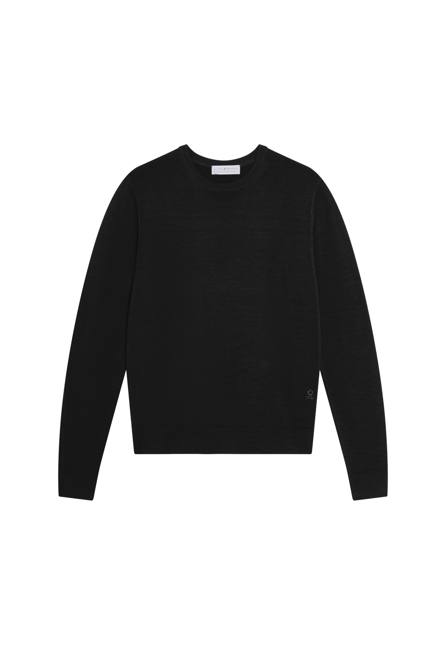 Crew neck sweater with logo in merino wool - Eddie