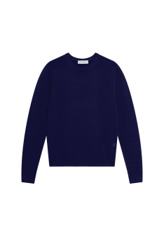 Crew neck sweater with logo in merino wool - Eddie