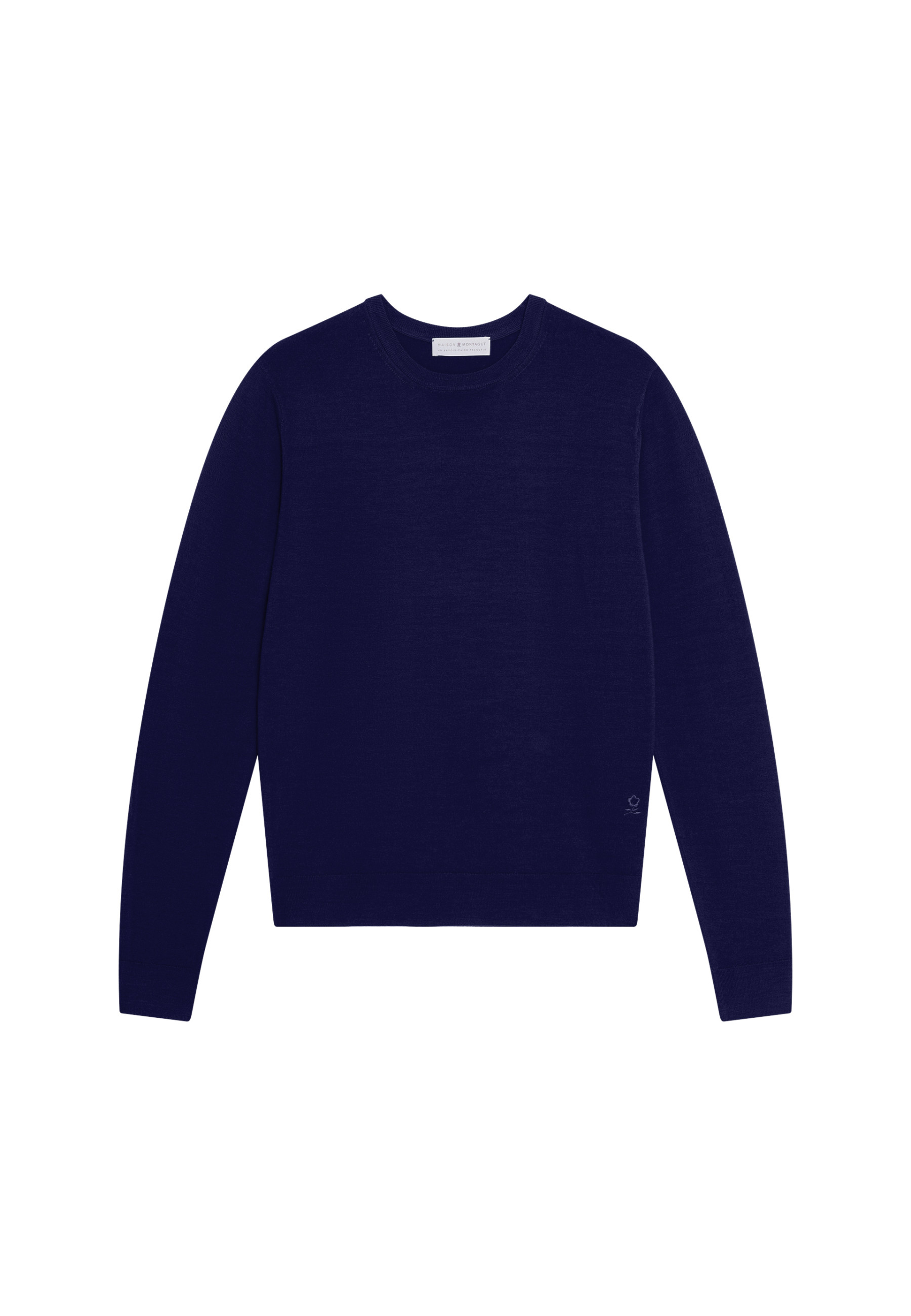 Crew neck sweater with logo in merino wool - Eddie