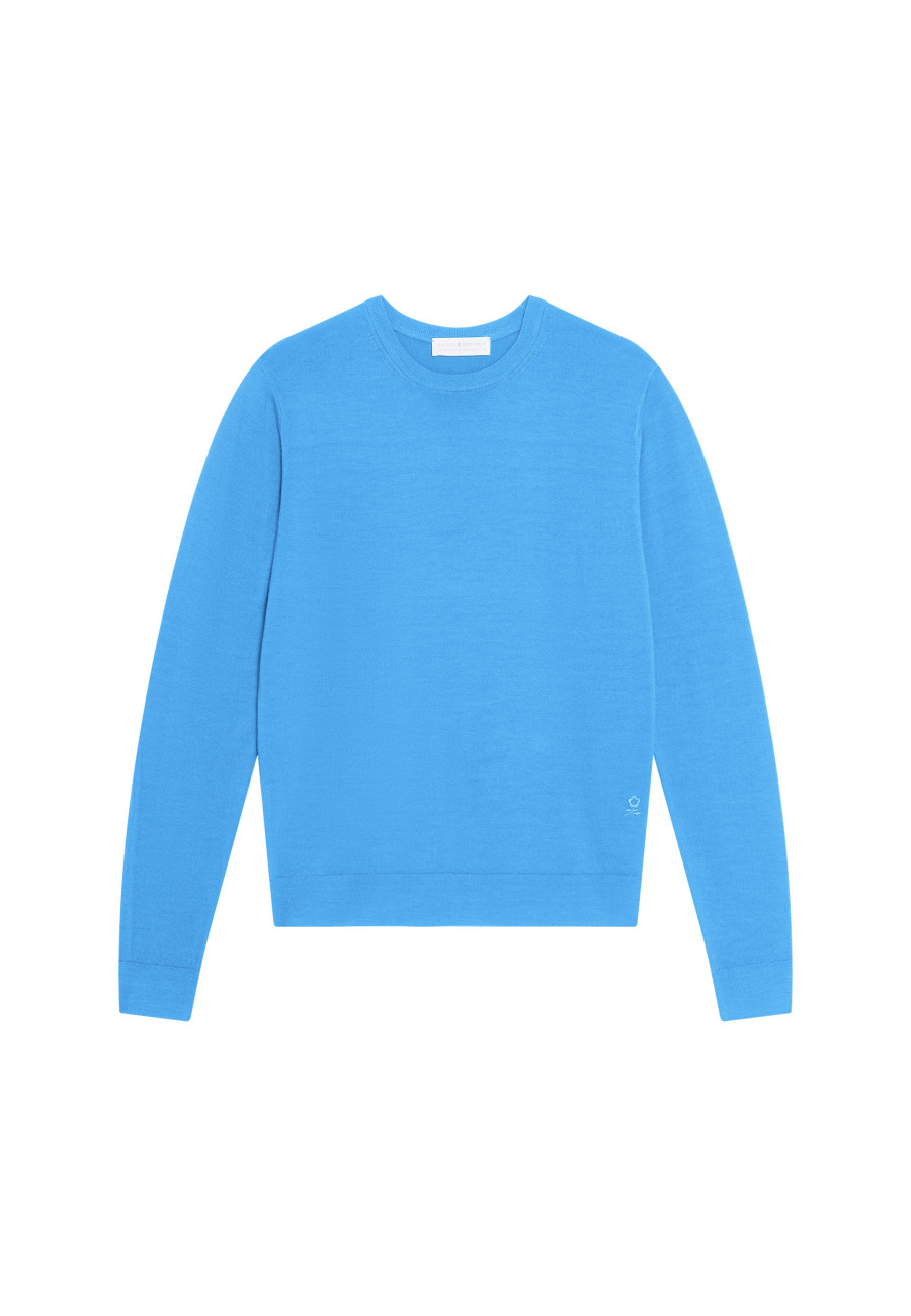 Crew neck sweater with logo in merino wool - Eddie