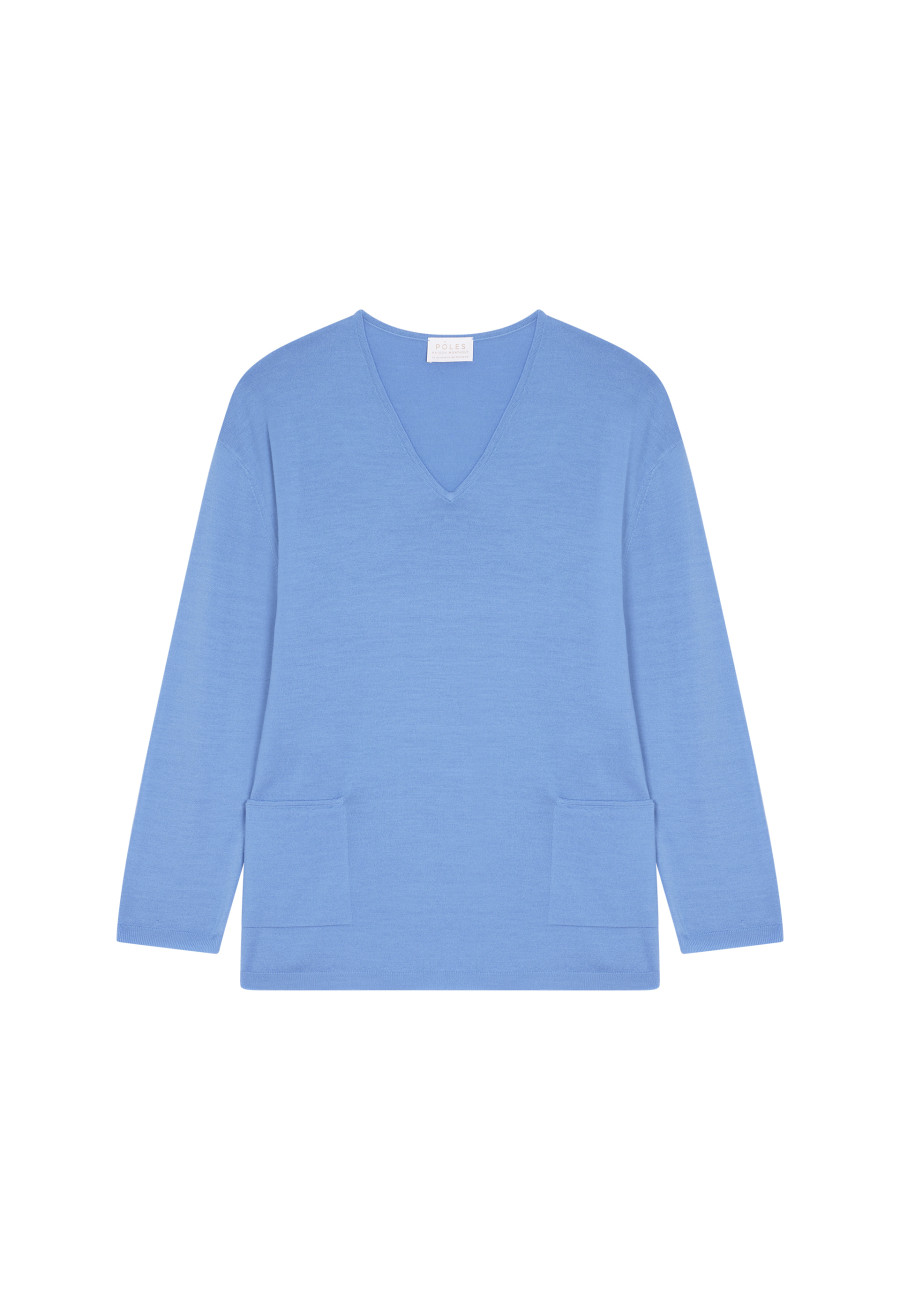 Loose-fitting merino wool sweater with pockets - Albertine