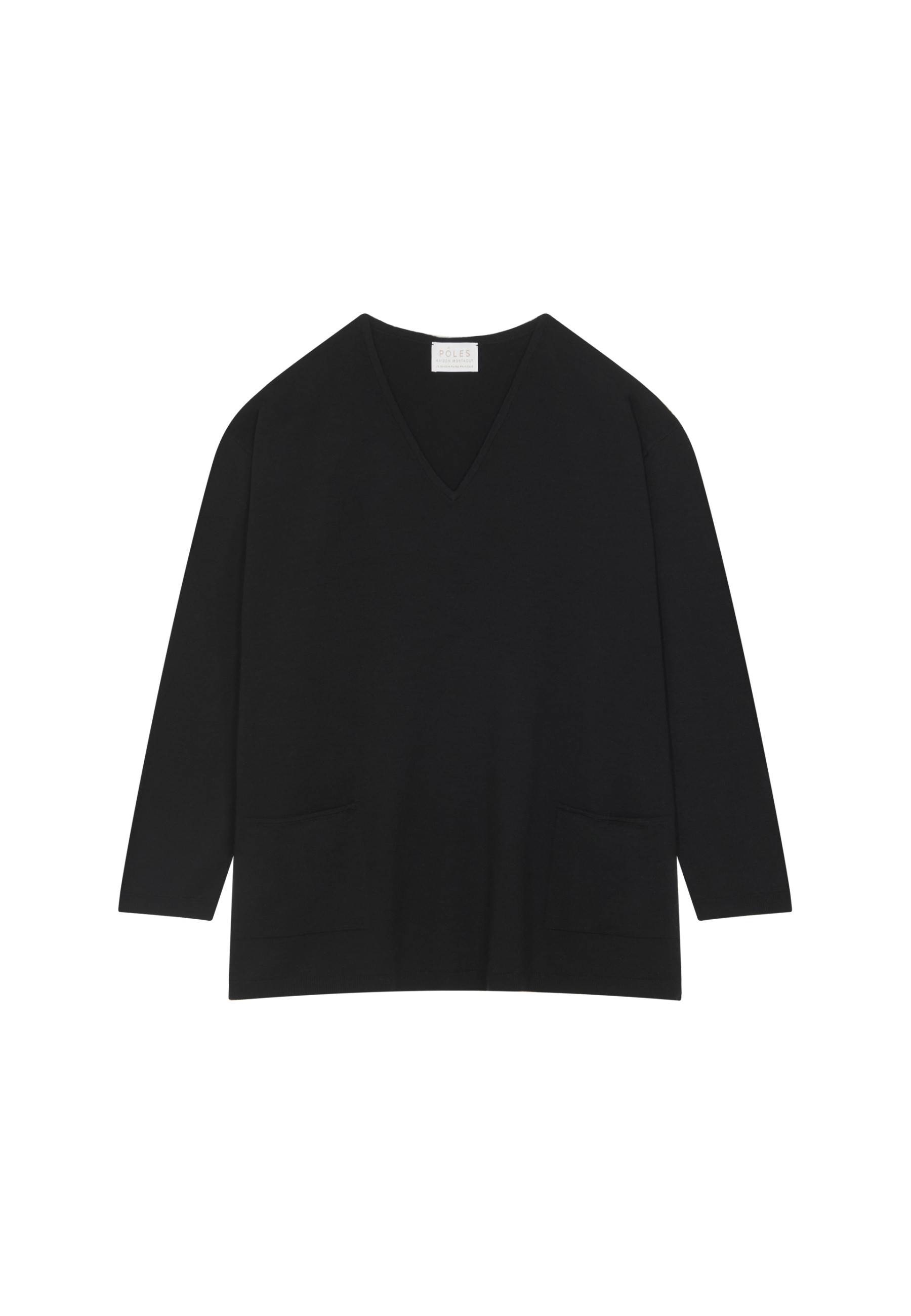 Loose-fitting merino wool sweater with pockets - Albertine