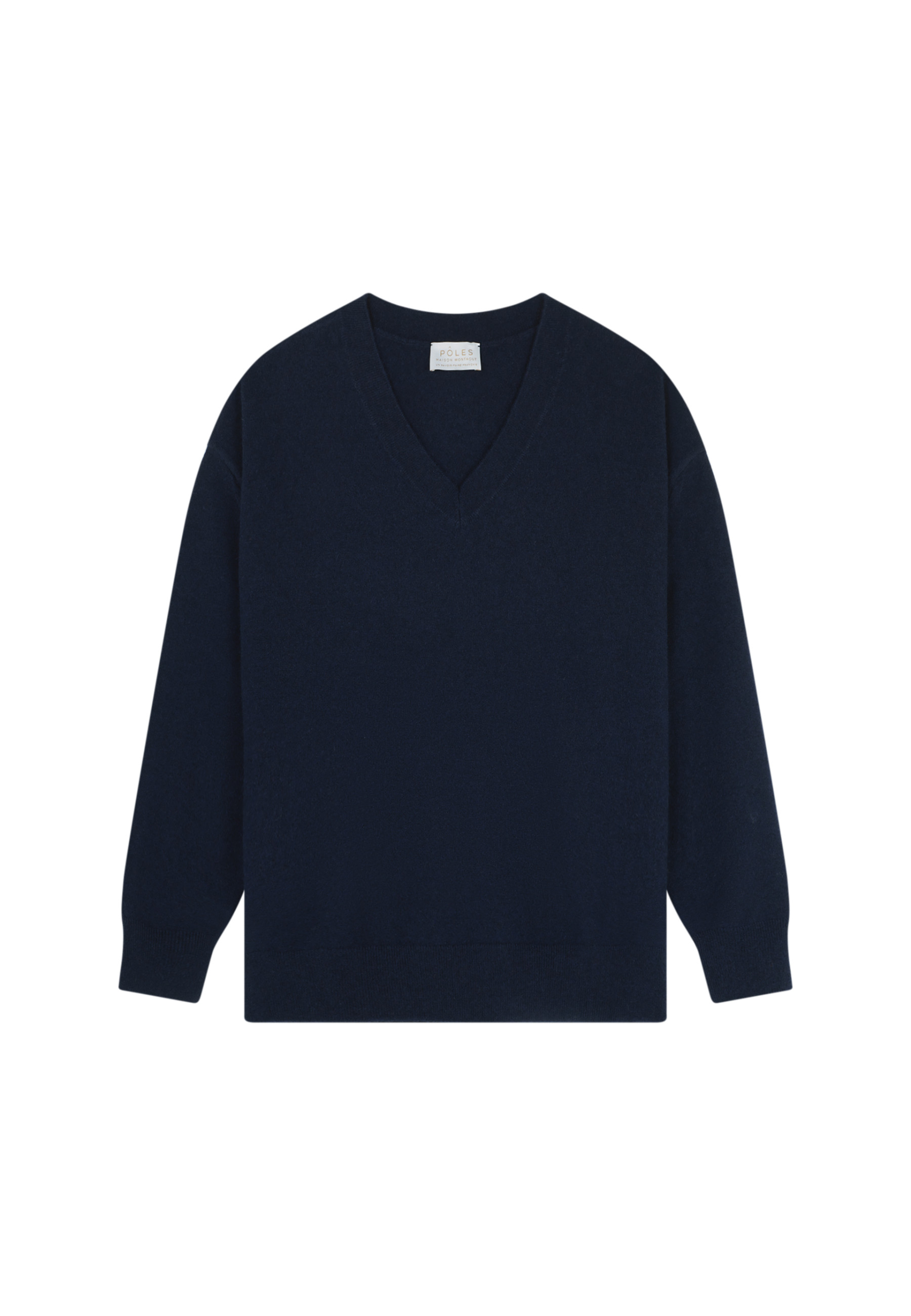 Loose sweater with V-neck slits in cashmere - Alienor