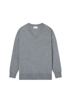 Loose sweater with V-neck slits in cashmere - Alienor