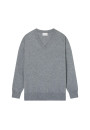 Loose sweater with V-neck slits in cashmere - Alienor
