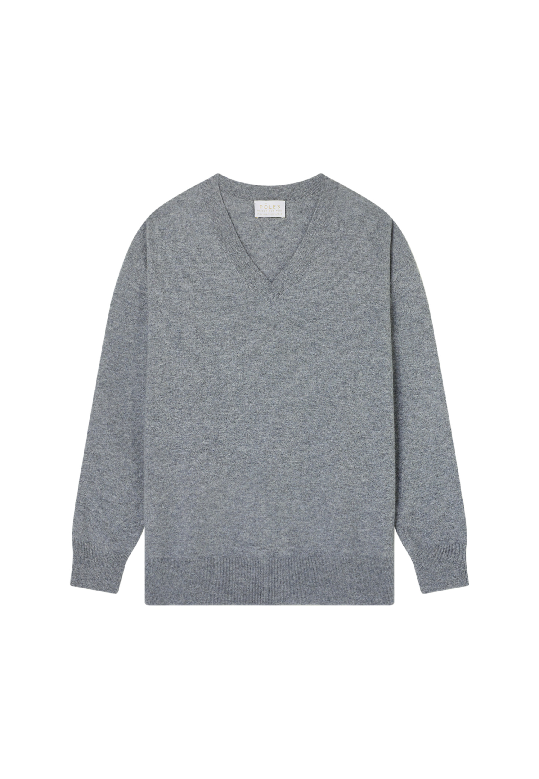 Loose sweater with V-neck slits in cashmere - Alienor