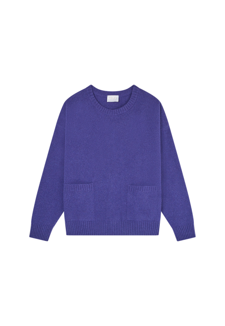 Loose-fitting cashmere and wool sweater with pockets - Davina