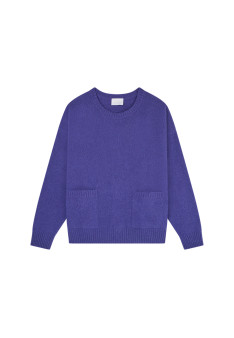 Loose-fitting cashmere and wool sweater with pockets - Davina