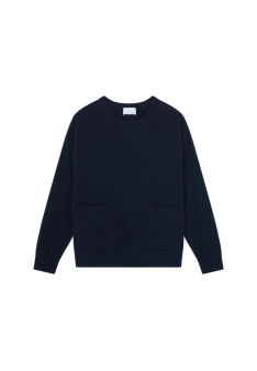 Loose-fitting cashmere and wool sweater with pockets - Davina