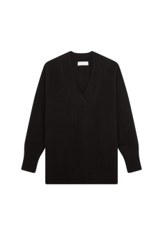 Loose-fitting V-neck cashmere and wool sweater - Chloé