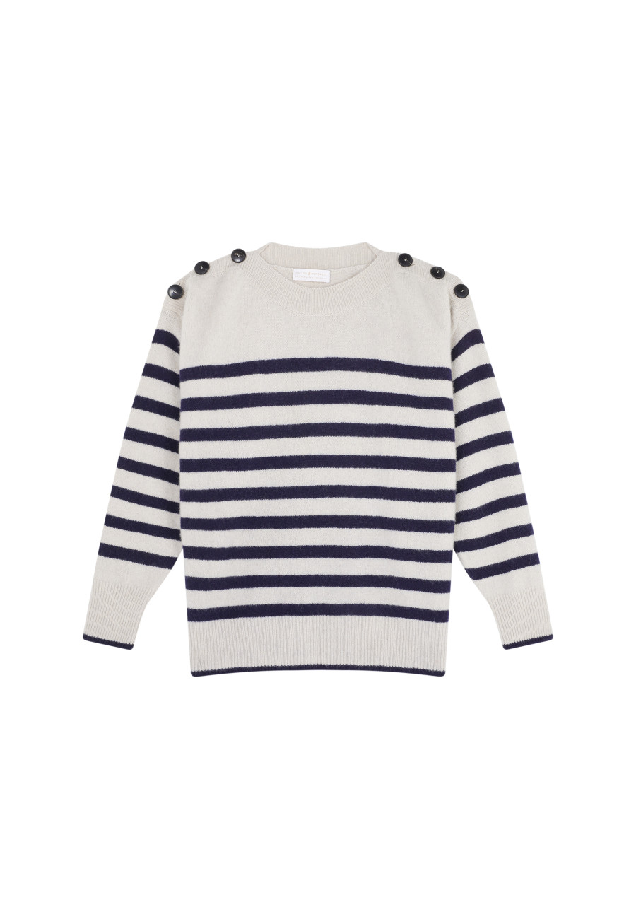 Blusa marinheira de cashmere e lã - Carice