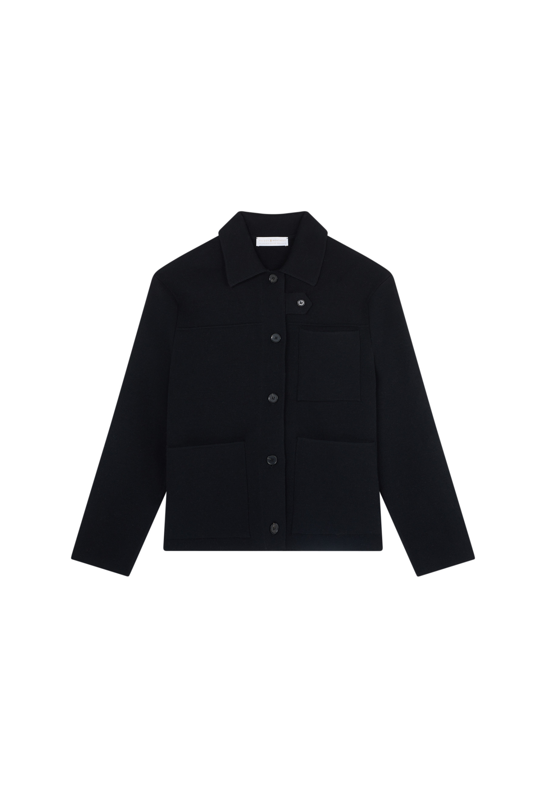 Veste à boutons et poches en laine mérinos - Coline