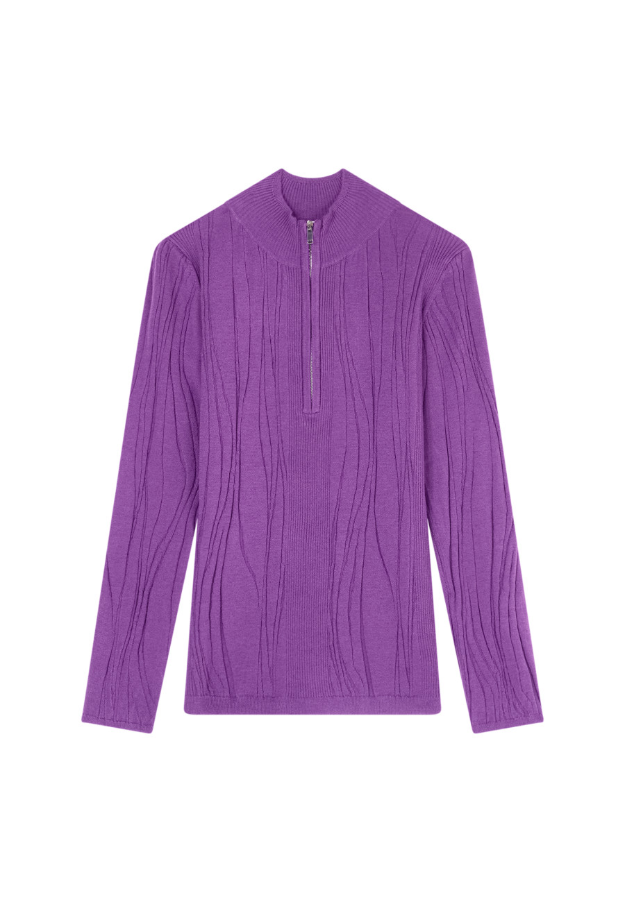 Wool blend zip-neck sweater - Cacilda