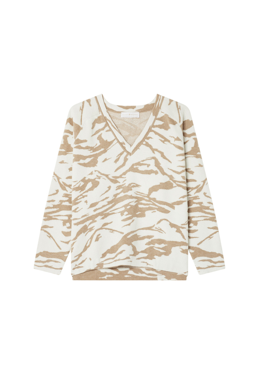 Suéter de mistura de lã gráfica - Carmina