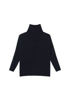Pull ample col roulé en laine et cachemire