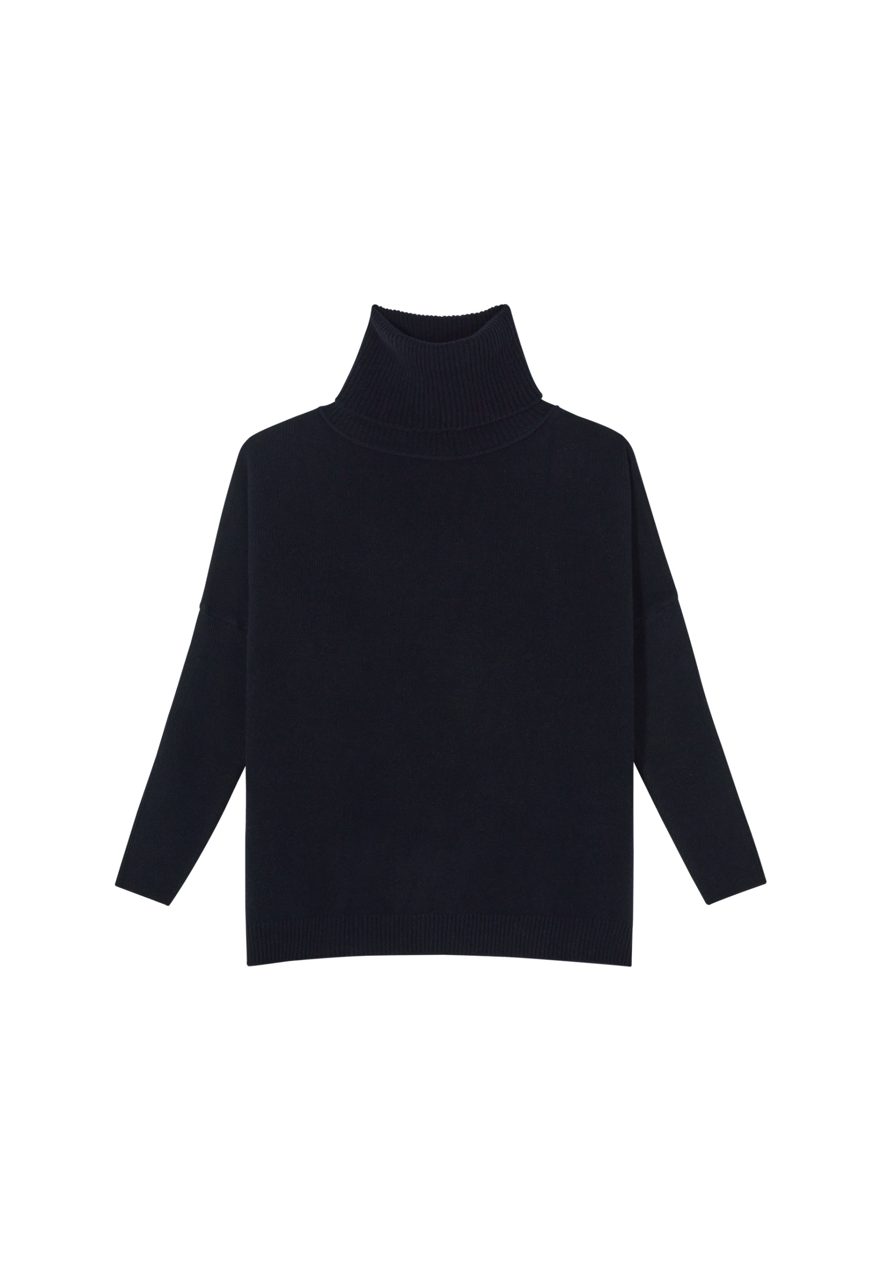 Pull ample col roulé en laine et cachemire