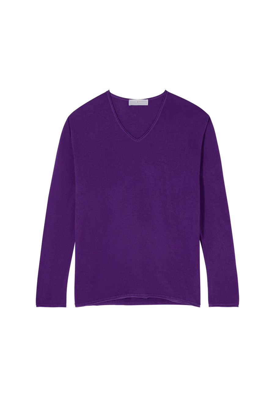Camiseta Cashmere com gola V e fibra de bambu - Aeline