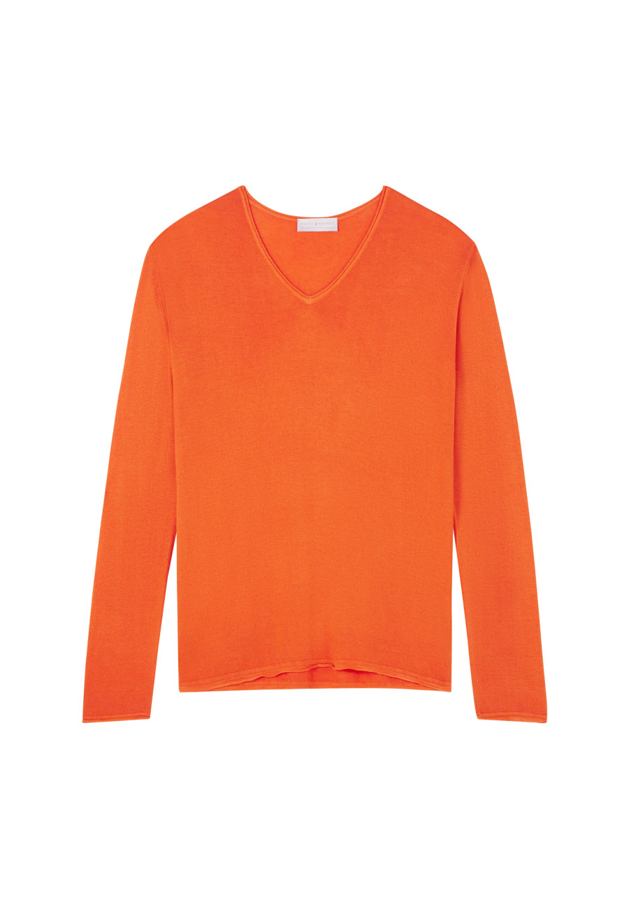 Camiseta Cashmere com gola V e fibra de bambu - Aeline