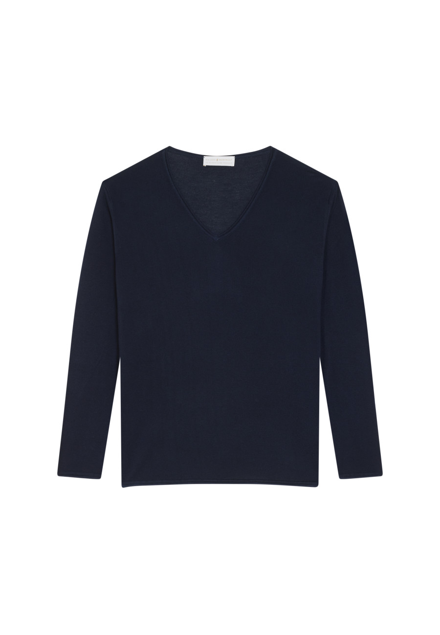 Camiseta Cashmere com gola V e fibra de bambu - Aeline