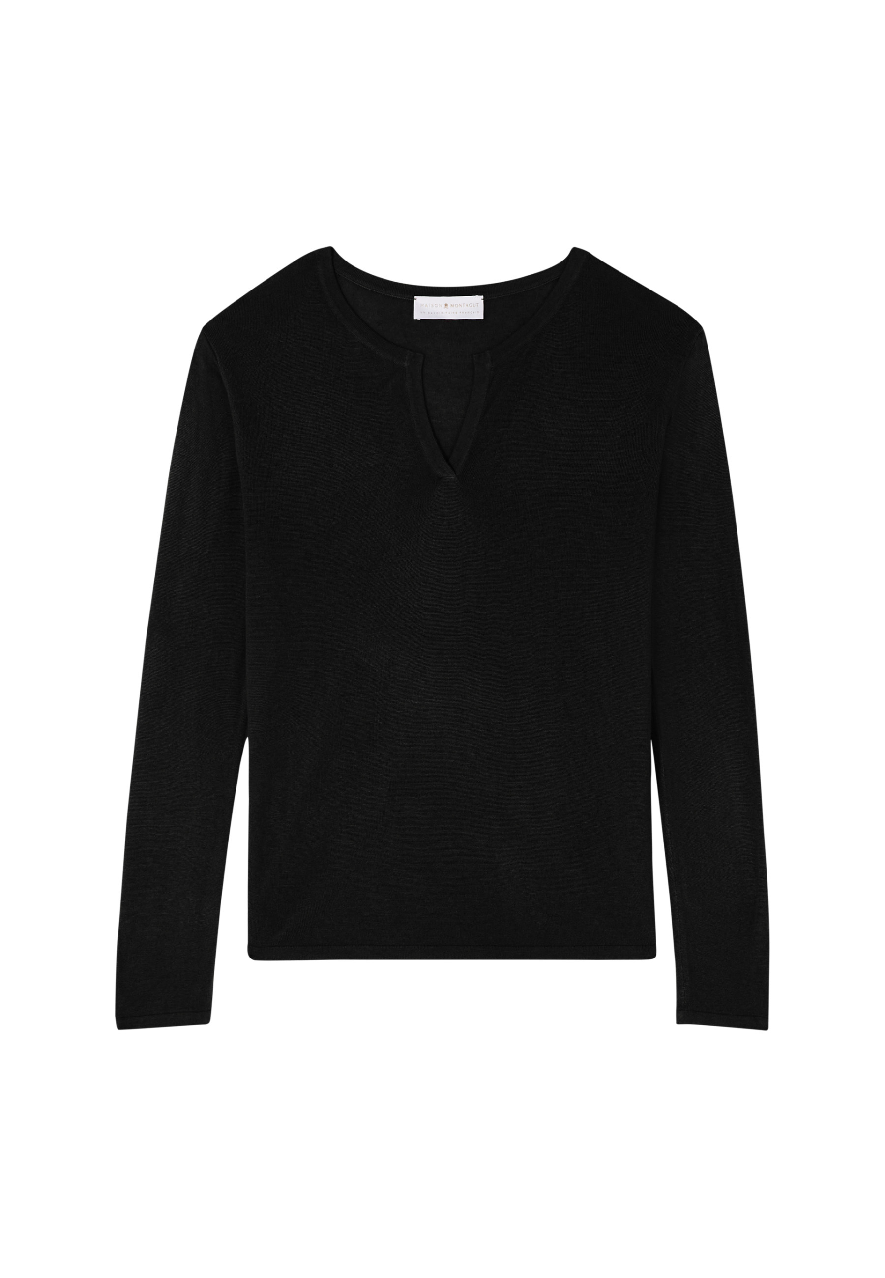 T-shirt col tunisien en bambou cachemire - Alicia