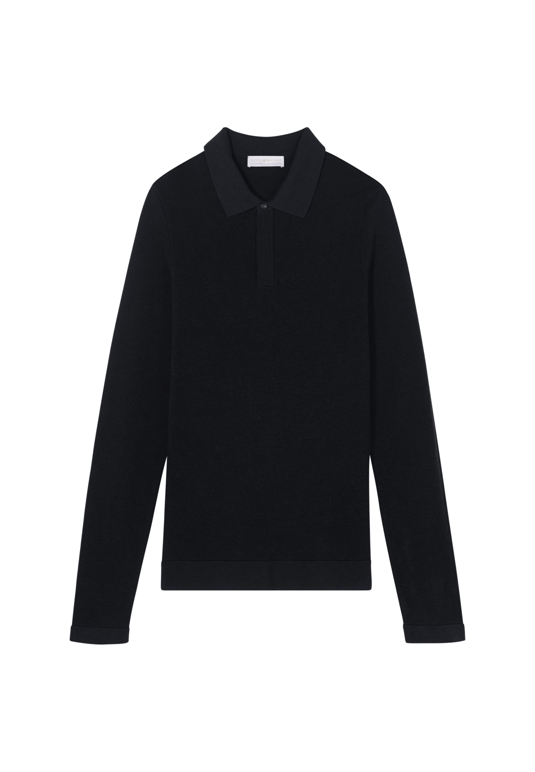 Long-sleeved polo shirt in merino wool - Sidney