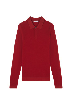Polo manches longues en laine mérinos - Sidney