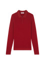 Long-sleeved polo shirt in merino wool - Sidney