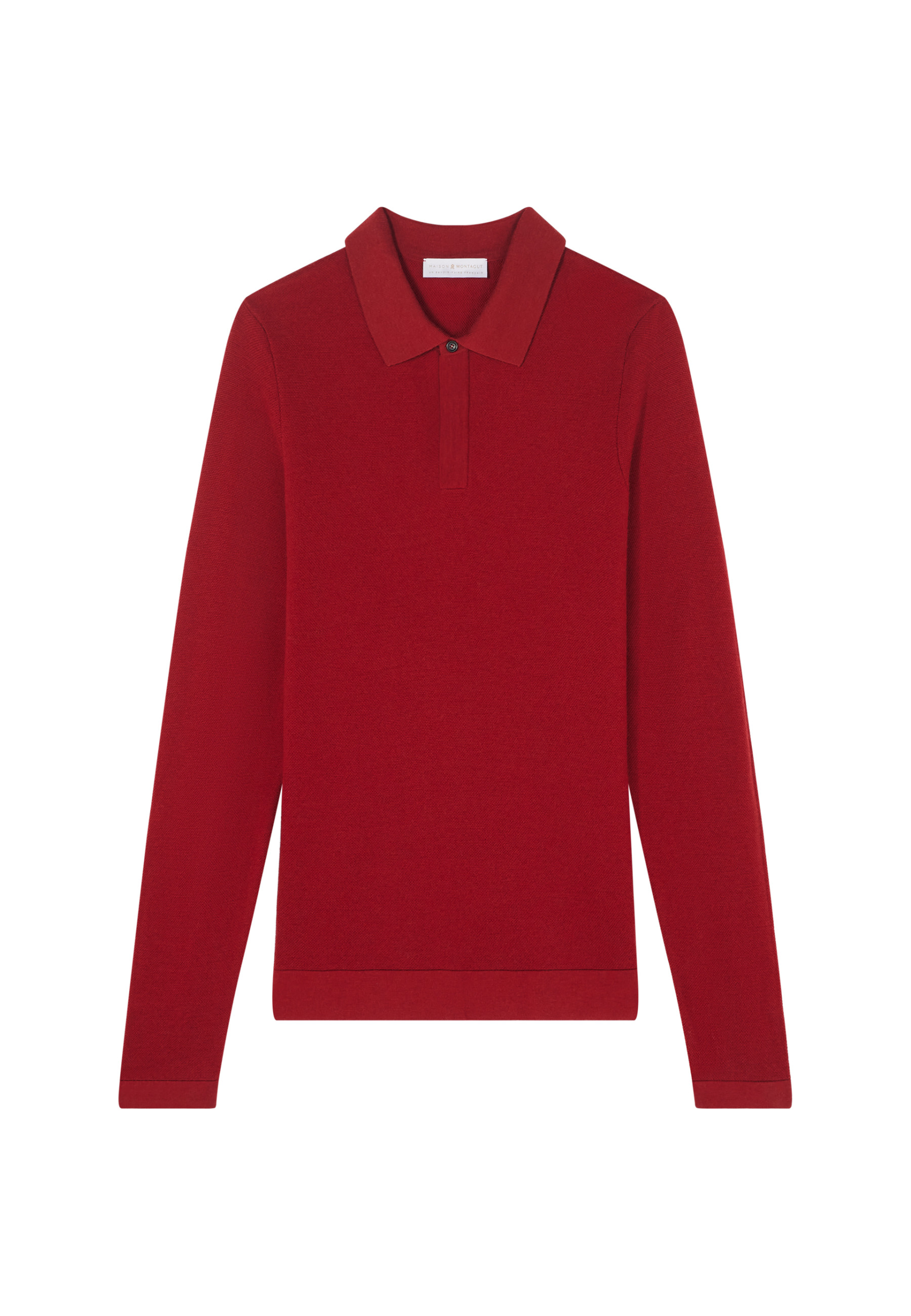 Long-sleeved polo shirt in merino wool - Sidney