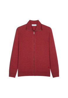 Zipped vest with logo in merino wool - Estian