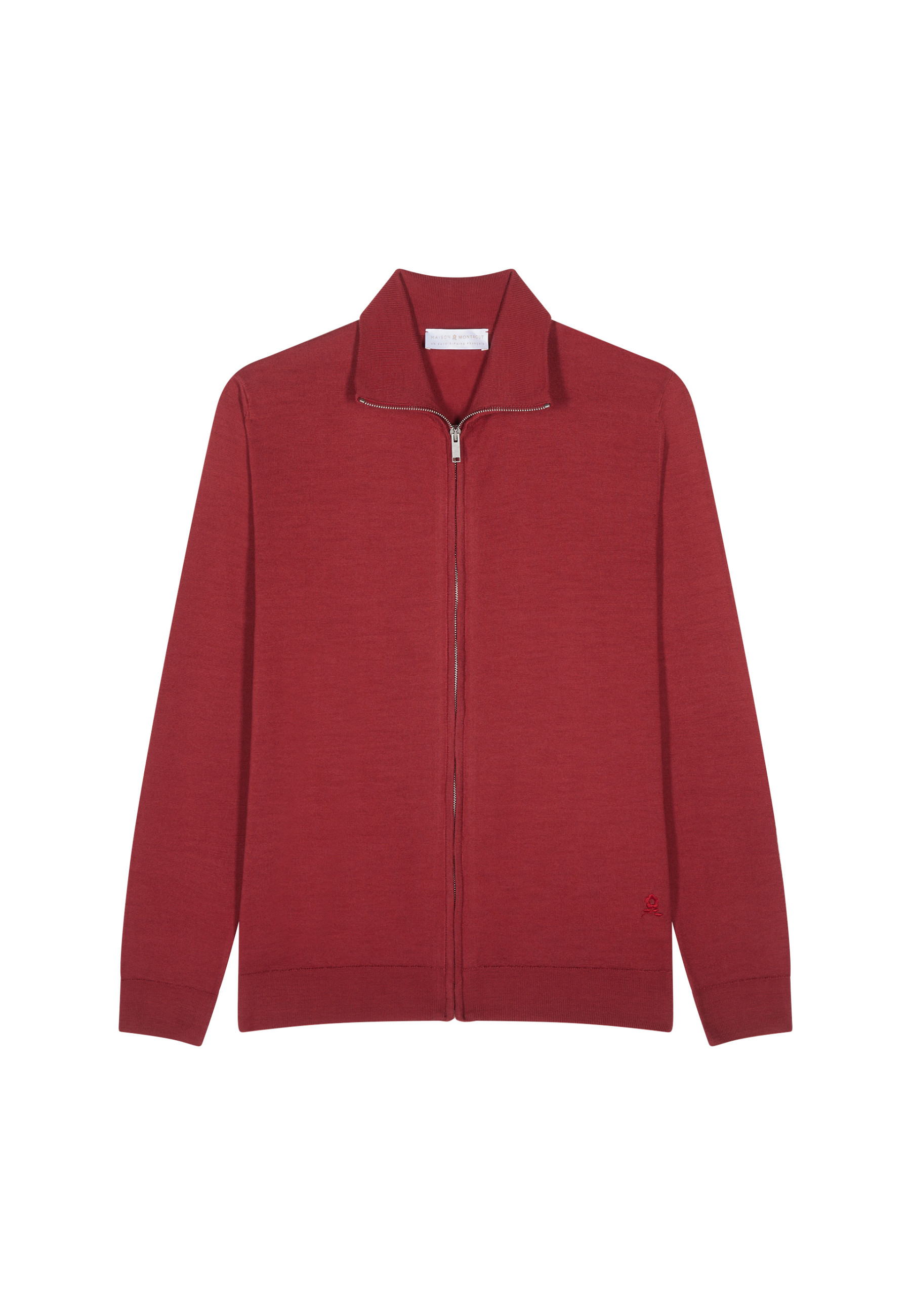 Gilet zippé avec logo en laine mérinos - Estian