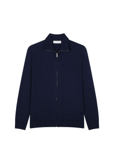 Gilet zippé avec logo en laine mérinos - Estian