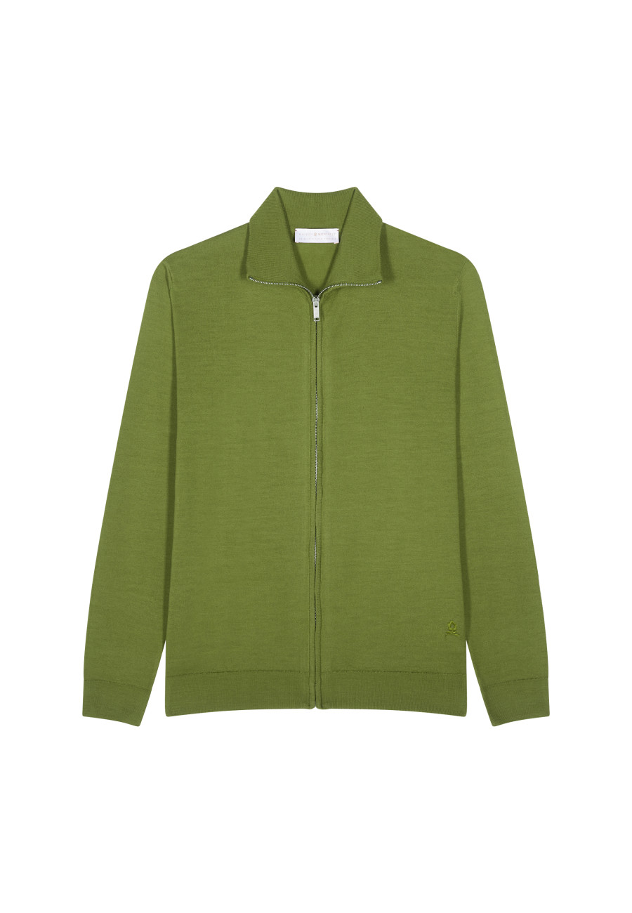 Zipped vest with logo in merino wool - Estian