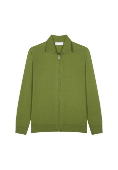 Gilet zippé avec logo en laine mérinos - Estian