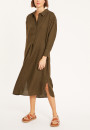 Long dress with polo neck in linen - Valerie