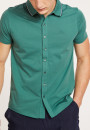 Chemise manches courtes en coton jersey - Baccara 6850 - 21 Vert foncé