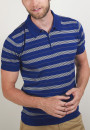 Short-sleeved striped wool polo shirt - Lary