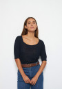 Flamed linen ribbed T-shirt - Tahissa