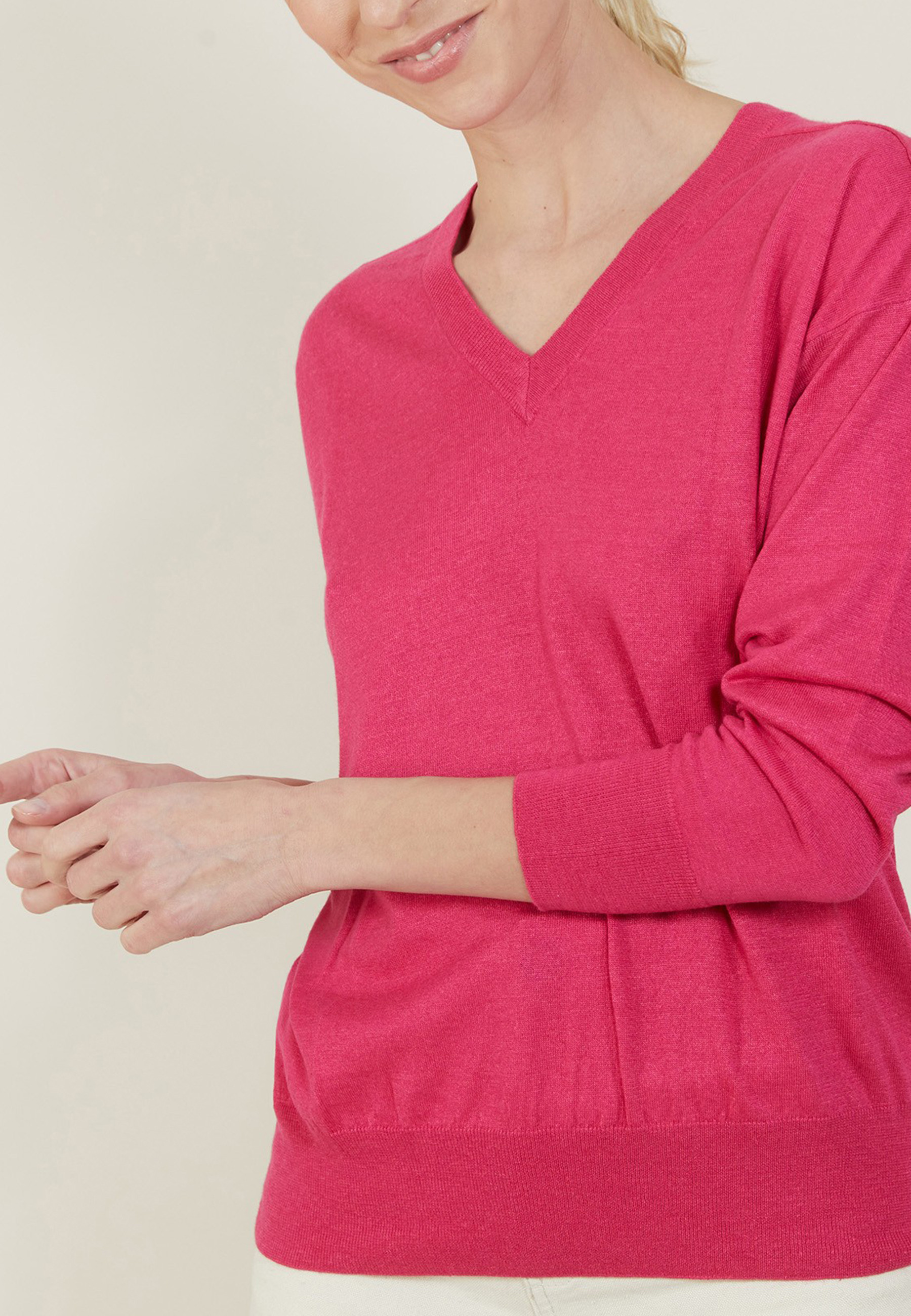 Pull emmanchures marteau en lin cachemire - Bailen