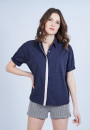 Chemise ample en coton - Myosotis 6440 marine - 05 bleu marine