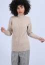 Pull col montant en laine & alpaga - Syllia 6620 greige - 13 Beige moyen