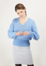 Pull col V en mohair - Gracy 7045 air - 04 Bleu clair