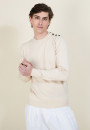 Pull col rond en coton - Bonze 6843 azur - 06 Bleu moyen