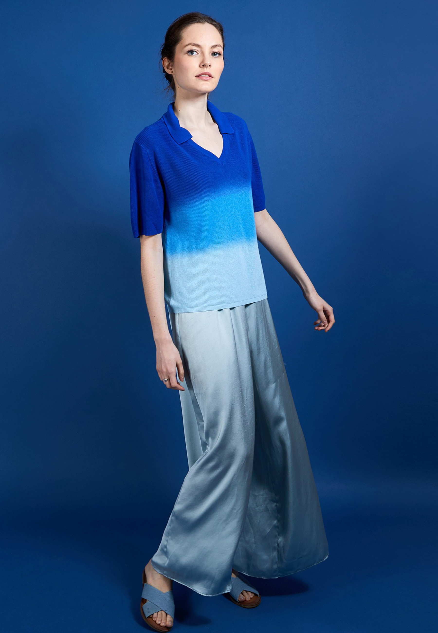 T-shirt effet tie and dye - Connor 6926 delta - 03 Bleu foncé