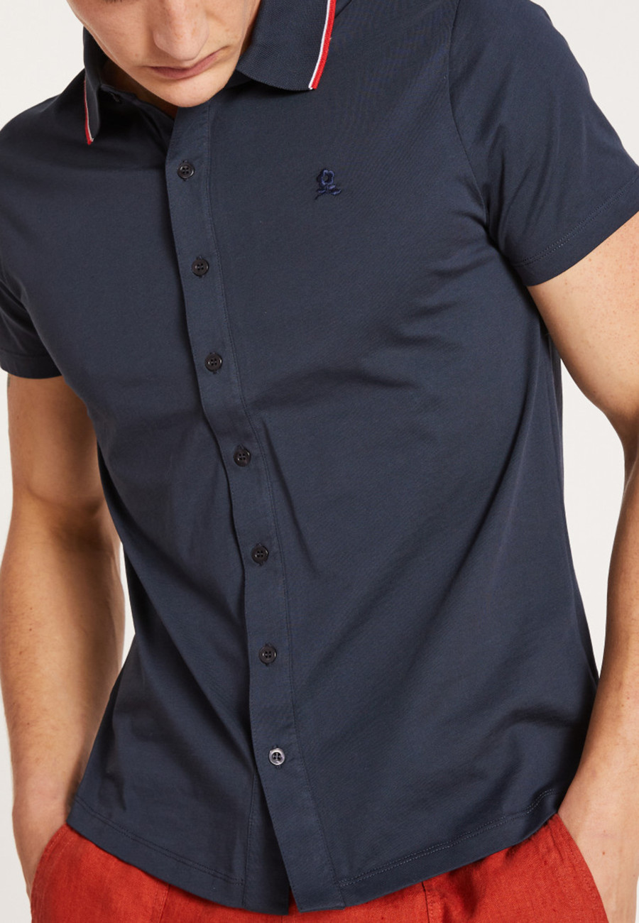 Short-sleeved cotton jersey shirt - Baccara