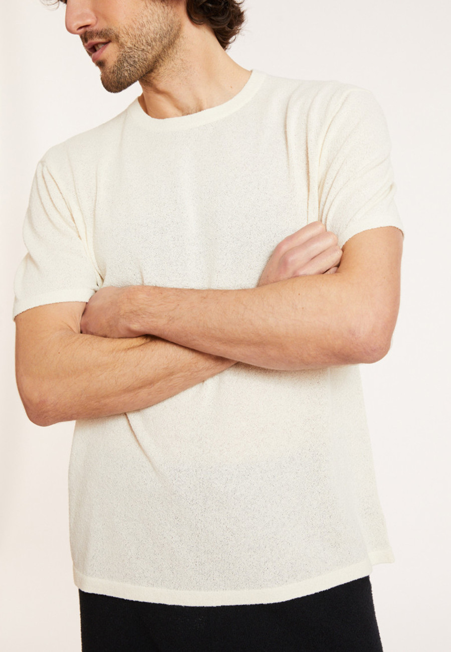 Camiseta col rond en algodão brossé - Don