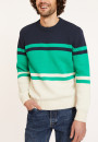 Pull en coton tricolore - Dustin 8141 - 22 Vert moyen