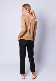 Wool and silk jumper with a slit in the back - Euphrosine
